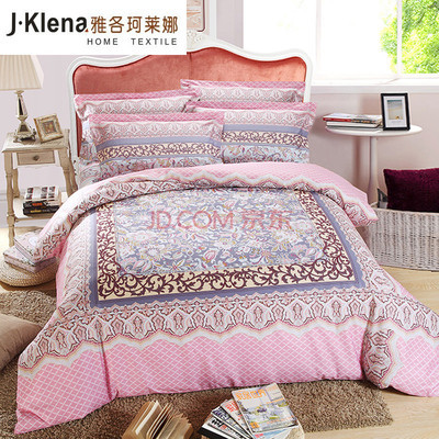 雅各珂萊娜家紡(jacoklena) 13372全棉活性印花四件套 純棉床上用品 洛奇 2米床圖片-