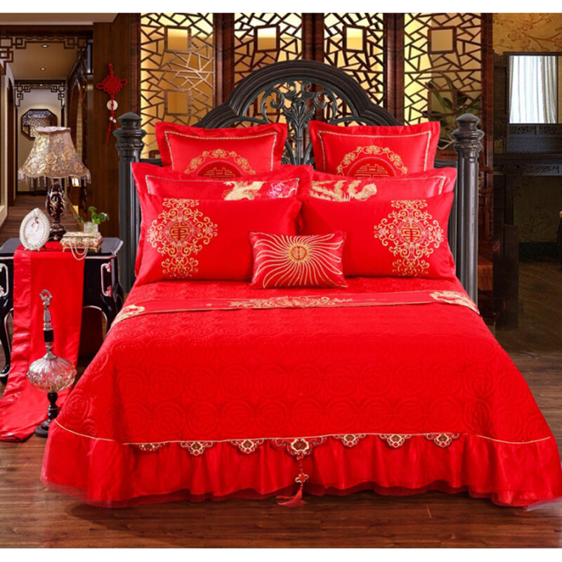 龍鳳呈祥，喜結連理——棒佳家紡婚慶十件套全棉貢緞床上用品評測